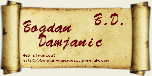 Bogdan Damjanić vizit kartica